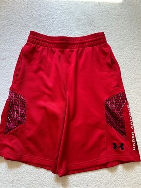 Under Armour Men’s Red Training Shorts with Graphic Side Panels
